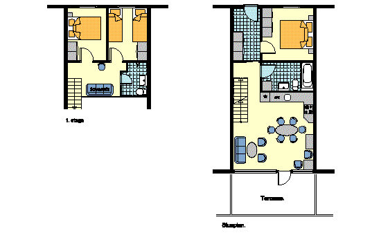 Store rummelige r�kkehuse i 2 plan